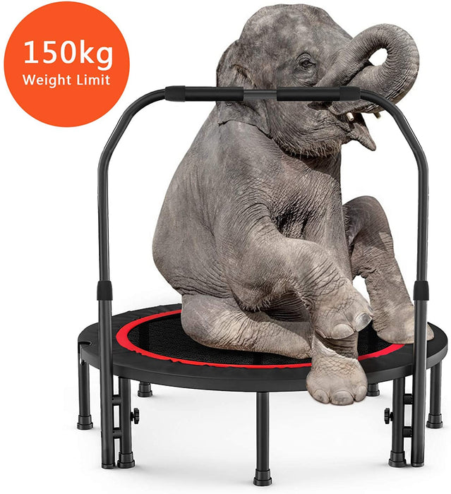 Fitness-Trampolin faltbar, für Erwachsene, Trampolin, für den Innen- und Außenbereich, für Training, Fitness, Indoor, Garten, 38 Zoll, Traglast 150 kg