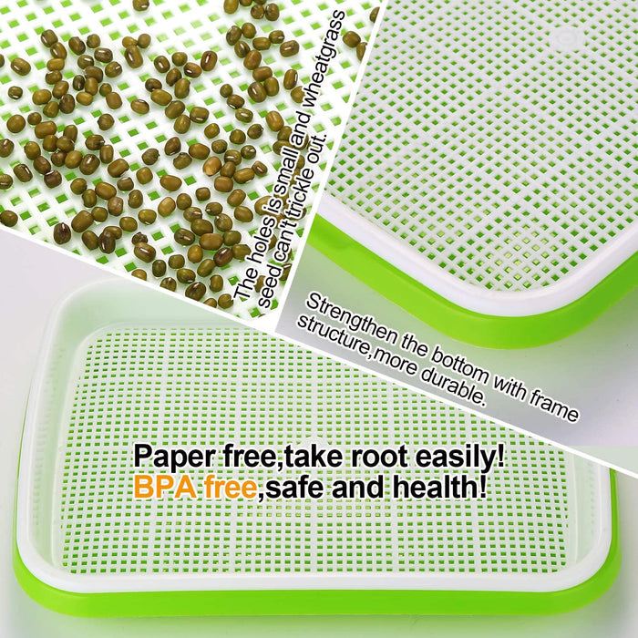Seed Sprouter Tray Keimschale Sprossen, Keimschalen für Sprossen Seed Sprouter Tray BPA-freies mit 4-schichtigem Kunststoffregal Soil-Free Keimkiste