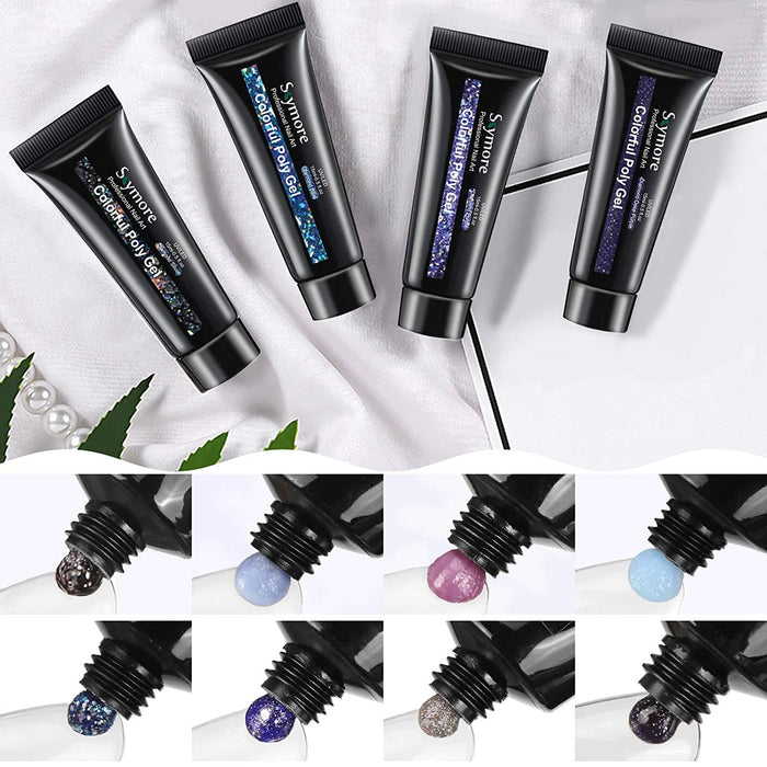 Gel Nägel Nagelverlängerung, UV Nagellack UV Farbgel mit Überlack Unterlack Gel Quick Extension Building Gel Nagel Verlängerung, Gel Nägel Starterset