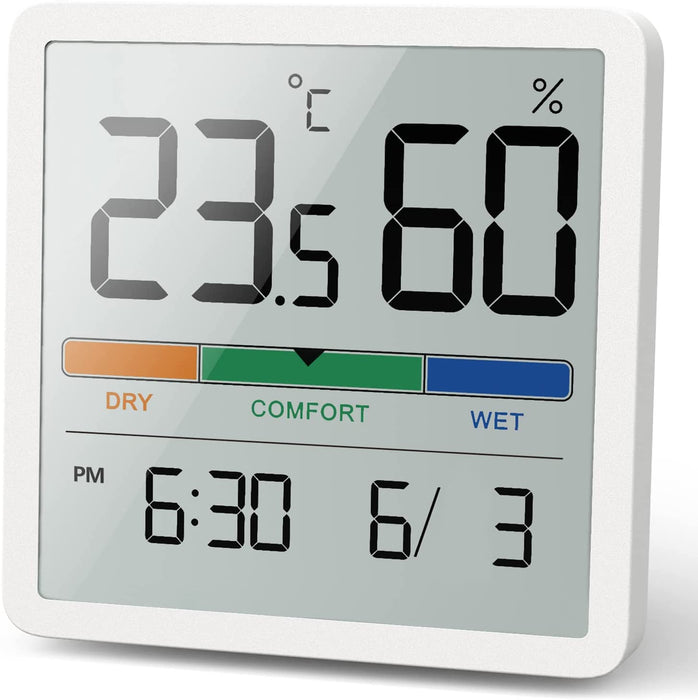 Digitales Thermo-Hygrometer, Tragbares Thermometer Hygrometer Innen mit hohen Genauigkeit, Temperatur und Luftfeuchtigkeitsmesser, Raumklimakontrolle