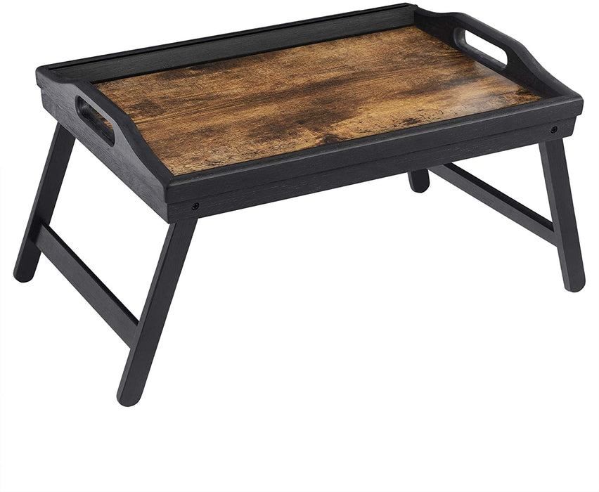 Betttablett, Frühstückstablett, Laptopständer, mit klappbaren Beinen aus Bambus, für Bett, Sofa, für Snacks, mit Halterung für Handy, Tablet