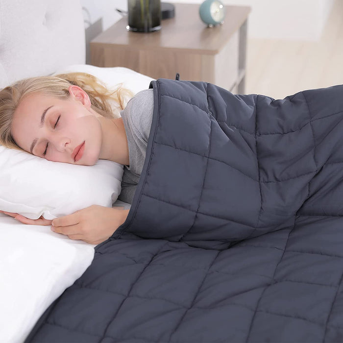 Gewichtsdecke 6.8kg 153*203cm Therapiedecke Erwachsene Beschwerte Decke für Besseren Schlaf Stressabbau, Kuscheldecken Weighted Blanket