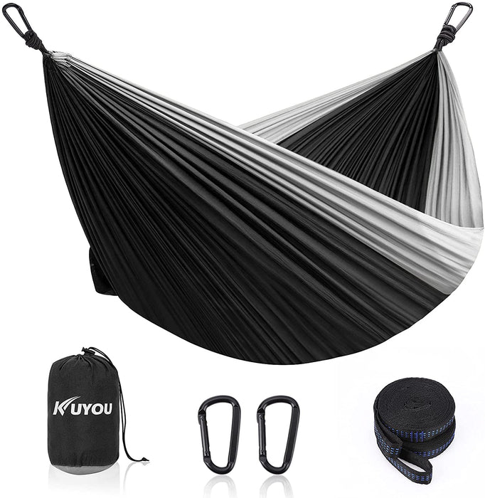 Hängematte Outdoor Ultraleicht mit Seilabdeckungen,300kg Tragkraft Hammock (300x200 cm),Atmungsaktiver, Schnell Trocknender Nylon Fallschirm