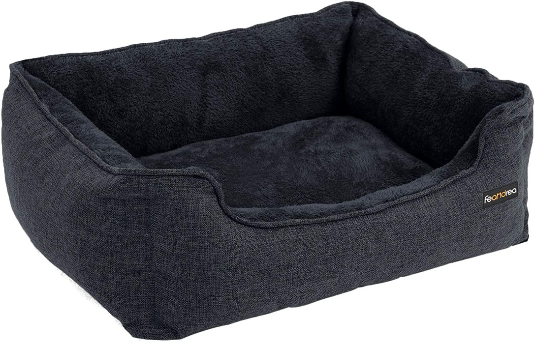 Hundebett, Bezug abnehmbar, 70 x 55 x 21 cm, dunkelgrau