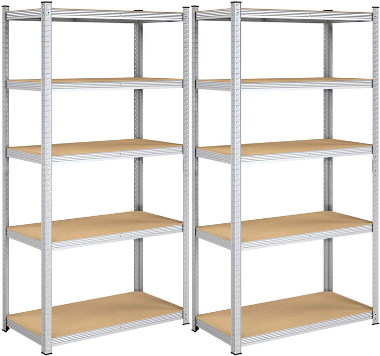 Lagerregale, Schwerlastregale, 2er Set, Kellerregale, 200 x 100 x 50 cm, bis 875 kg belastbar, 5 verstellbare Ablagen, Regale aus Metall, Steckregale