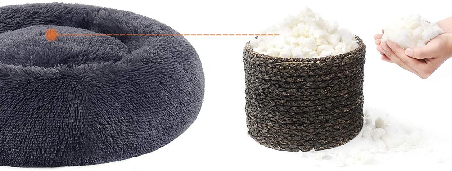Hundebett, Katzenbett, weicher Plüsch, 50 cm, dunkelgrau