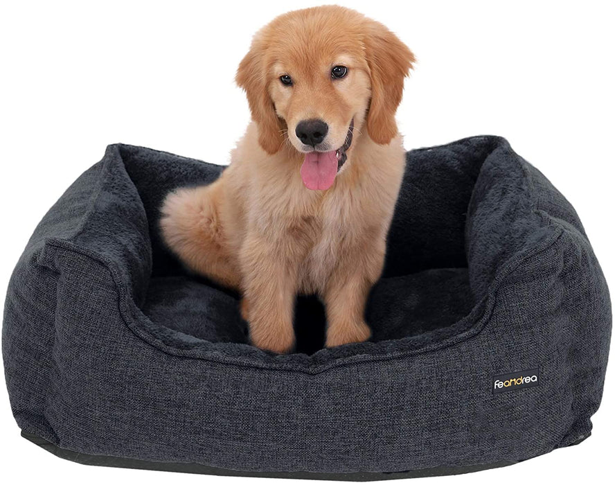 Hundebett, Bezug abnehmbar, 70 x 55 x 21 cm, dunkelgrau