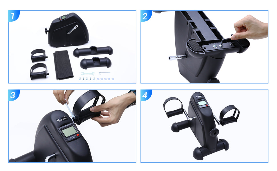 Beintrainer, Sportneer Mini Heimtrainer Mini Bike mit LCD Display, Heimfahrrad, Schreibtischfahrrad für Büro und Zuhause, Sportgeräte Zuhause