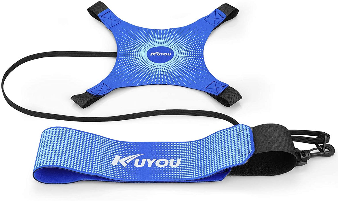 Fußball Kick Trainer, KUYOU Solo Fußball Trainer Solo mit verstellbarem Taillengürtel Hilfe-Kontrolle Fertigkeit Fußballtraining