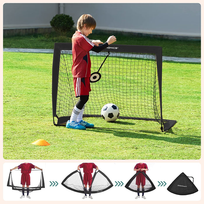 Fußballtor für Kinder, 2er Set, tragbar und faltbar, Garten, Park, Strand, Haltestangen aus Glasfaserstäben