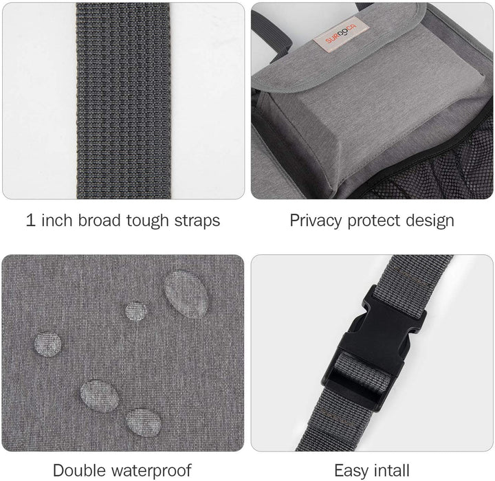 kofferraum organizer auto - 3rd Gen [doppelte Kapazität] organizer auto, ausgestattet mit [Starkes elastisches Netz & 4 Zauberstabstruktur], kofferraumtasche, autotasche kofferraumtasche (Grau)