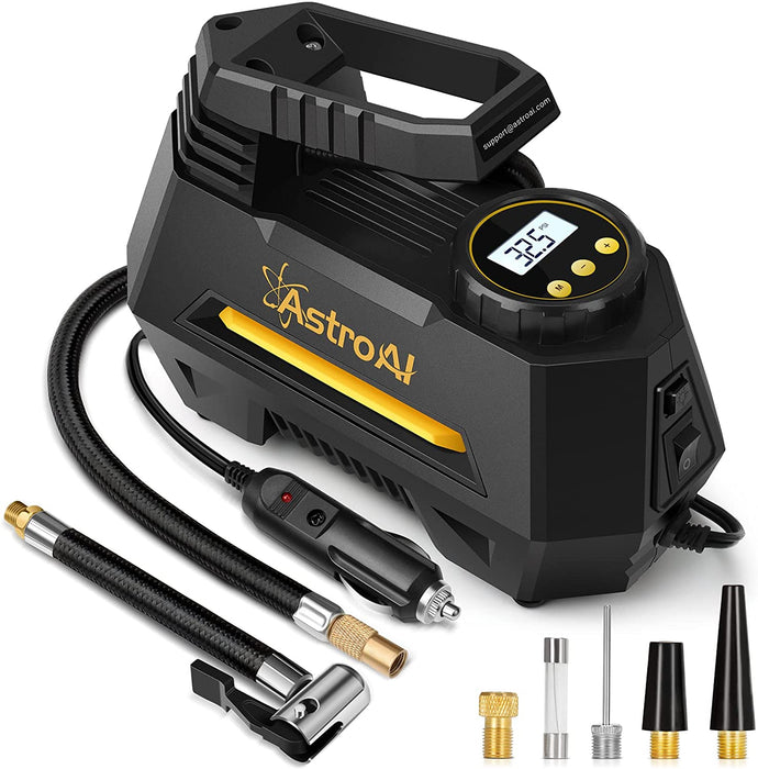 Luftkompressor, Auto Luftpumpe Elektrisch Digital Portable Kompressor 12V mit LCD Bildschirm,35L/Min aufpumpen, für Auto, Fahrrad, Motorrad, Ball