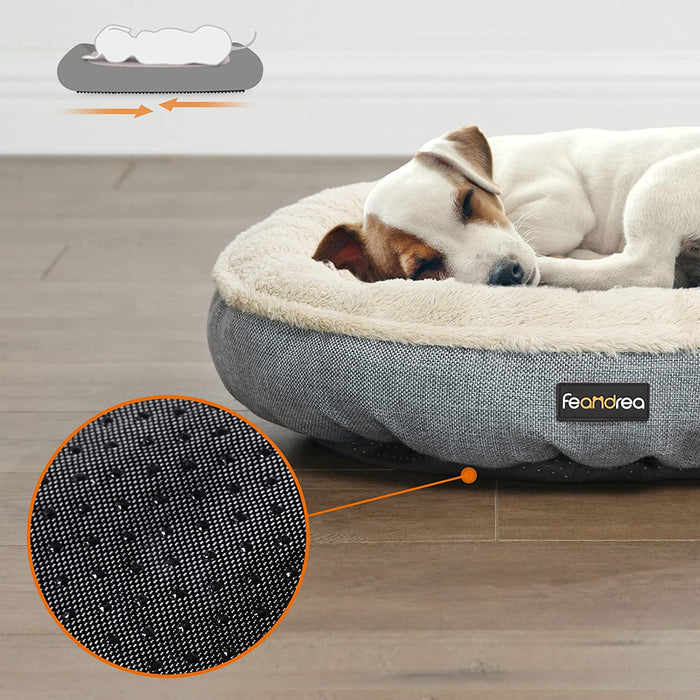 Hundebett, Hundekorb, Katzenbett, Donut, rund, Ø 55 cm, grau