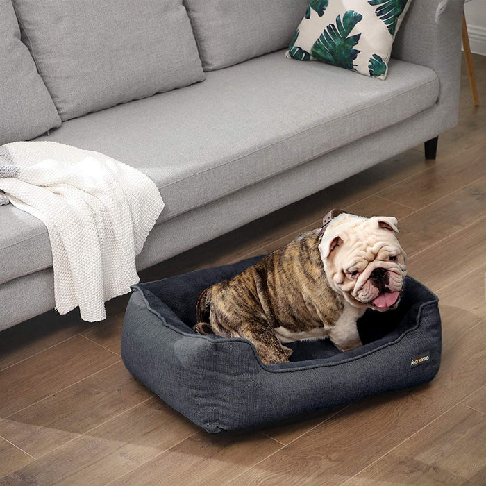 Hundebett, Bezug abnehmbar, 70 x 55 x 21 cm, dunkelgrau