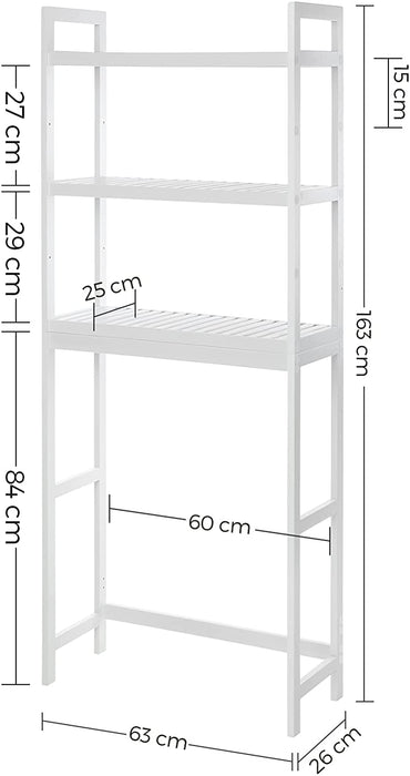Toilettenregal, Badezimmerregal, Waschmaschinenregal,3-stöckiges Badregal aus Bambus, verstellbar, multifunktional, statische Belastbarkeit 15 kg