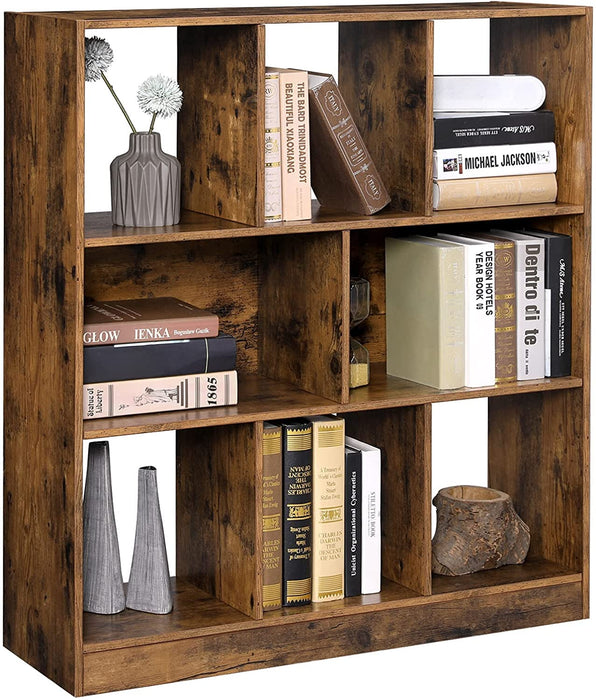 Bücherregal, Würfelregal, Standregal, mit offenen Fächern, für Wohnzimmer, Arbeitszimmer, Kinderzimmer, Büro, als Raumteiler, 97,5 x 30 x 100 cm