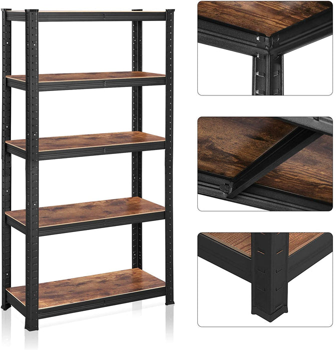 Standregal, Bücherregal, Lagerregal, 5 Ablagen, Küchenregal, Regal, 150 x 75 x 30 cm, bis 400 kg belastbar, verstellbare Ablagen, Industriestil