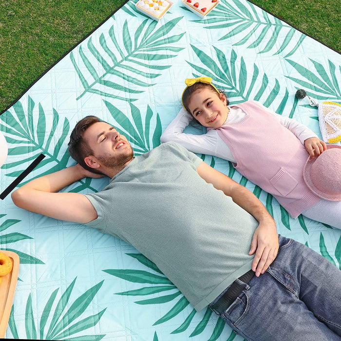 Picknickdecke, 150 x 200 cm große Stranddecke, Campingdecke, wasserdichte Unterseite, maschinenwaschbar, faltbar, für Garten, Park, Strand, Camping