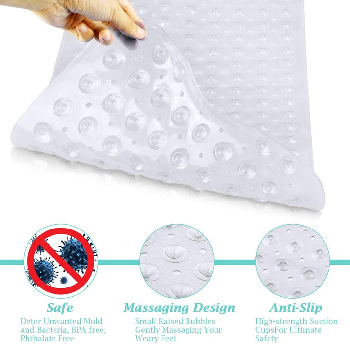 Badewannenmatte Duschmatte Antirutschmatte Badewanne Badewanneneinlage für Kinder Baby, Badematte rutschfest mit Saugnapf Extra Lang 100x40cm