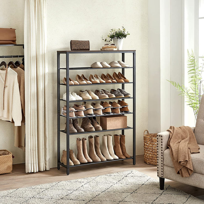 Schuhregal, Schuhablage, Schuhständer, 8 Ebenen, 7 Gitterablagen, für 32-40 Paar Schuhe, Aufbewahrungsregal, Flur, Schlafzimmer, Wohnzimmer