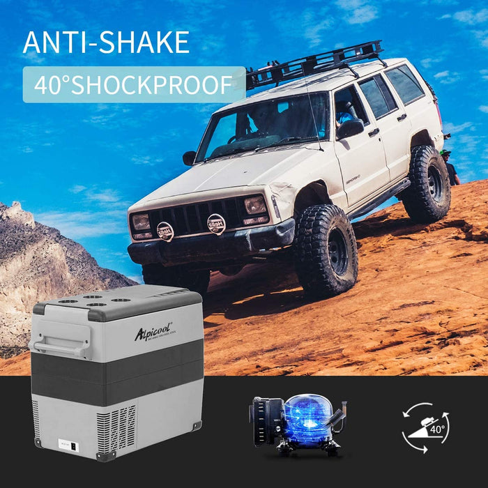 Alpicool CF55 55 Liter Kühlbox 12V tragbarer Mini-Kühlschrank elektrische Gefrierbox klein Gefrierschrank für Auto camping, Lkw, Boot und Steckdose