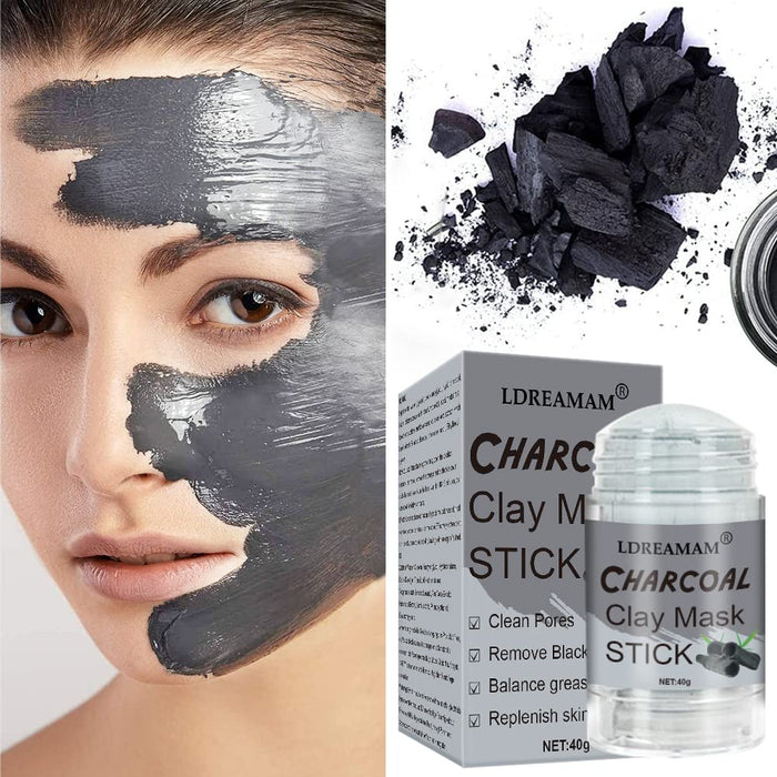 Charcoal Mask Stick, Purifying Clay Stick Mask, Clay Stick Mask, Effektiv Akne entfernt Mitesser, Verkleinert die Poren, Strafft die Haut