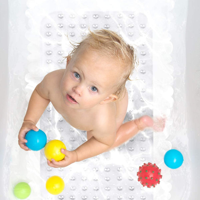 Badewannenmatte Duschmatte Antirutschmatte Badewanne Badewanneneinlage für Kinder Baby, Badematte rutschfest mit Saugnapf Extra Lang 100x40cm