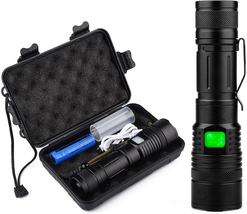 G700 LED Taschenlampe, Super Helle 3000 Lumen CREE Taschenlampen, Wiederaufladbare Taktische Taschenlampe mit Zoom für Camping Wandern und Notfälle
