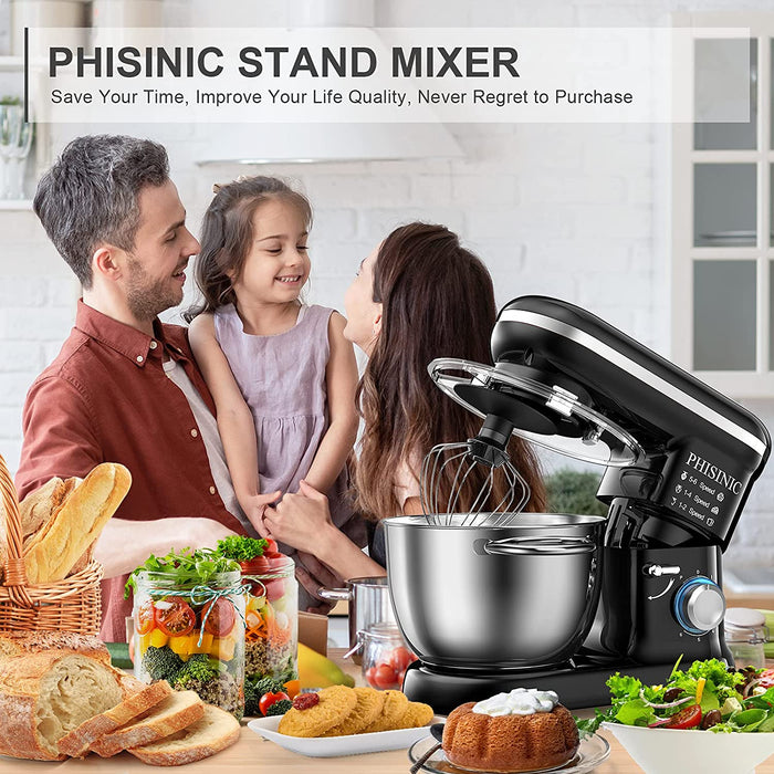 Küchenmaschine Knetmaschine 1500W Teigmaschine Rührmaschine mit 5,5 L Edelstahl Schüssel Geräuscharme Teigknetmaschine inkl 3-Teilig