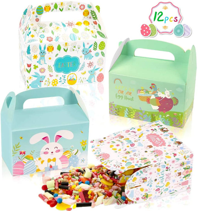 Geschenkboxen zu Ostern,12pcs DIY Osternest, Osterboxen zum Befüllen, Ostergeschenke für Kinder, Basteln für Kinder zu Ostern