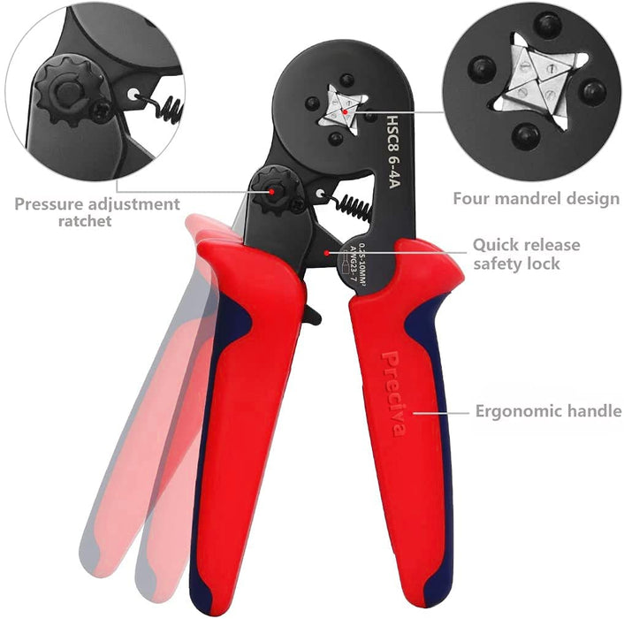 Crimpzangen Aderendhülsen Set, Preciva Aderendhülsenzange mit 1200 stück Aderendhülsen Tool Kit 0,25-10,00 qmm