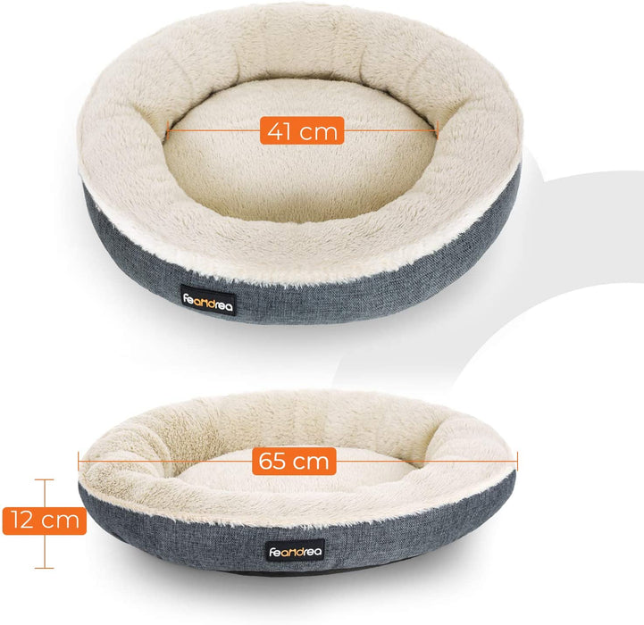 Hundebett, Hundekorb, Katzenbett, Donut, Ø 65 cm, dunkelgrau