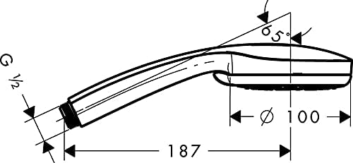 Hansgrohe wassersparender Duschkopf  4 Strahlarten, Chrom