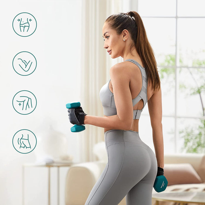 Hanteln, Hantelset, Kurzhanteln, Hexagon, mit Hantelständer, 2 x 1 kg, 2 x 2 kg, 2 x 3 kg, Vinyl-Beschichtung, Krafttraining