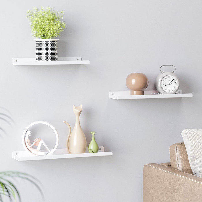 Wandregale aus Metall, 3er Set, Schweberegale, Industrie-Design, Wandboards, für Dekos, Bilderrahmen, mit 6 Schrauben zur Befestigung der Regale