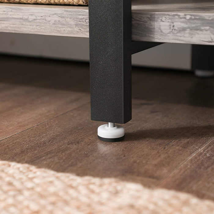 Bücherregal, stabiles Standregal mit 5 Regalebenen, Wohnzimmerregal im Industrie-Design, einfacher Aufbau, Wohnzimmer, Schlafzimmer, Büro, Greige