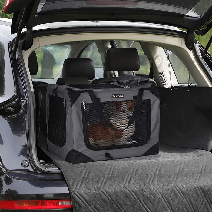 Hundebox, Hundetasche, faltbar, 70 x 52 x 52 cm, grau