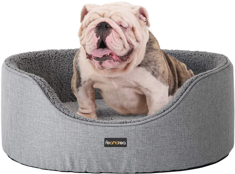 Hundebett, Hundekorb, Wendekissen, 73 x 60 x 27 cm, grau