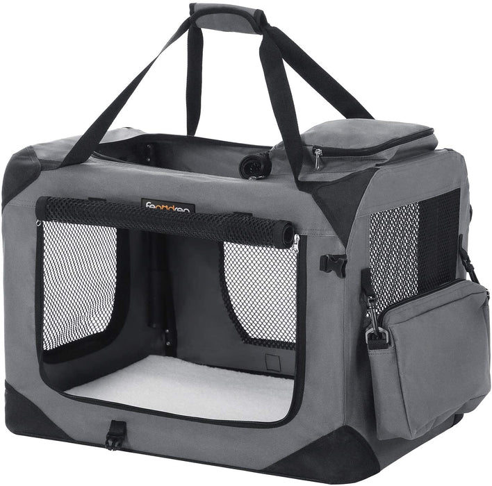 Hundebox, Hundetasche, faltbar, 70 x 52 x 52 cm, grau