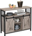 Sideboard, Küchenschrank, Aufbewahrungsschrank, mit 2 Schiebetüren, verstellbare Ablage, industriell, für Wohnzimmer, Greige-schwarz