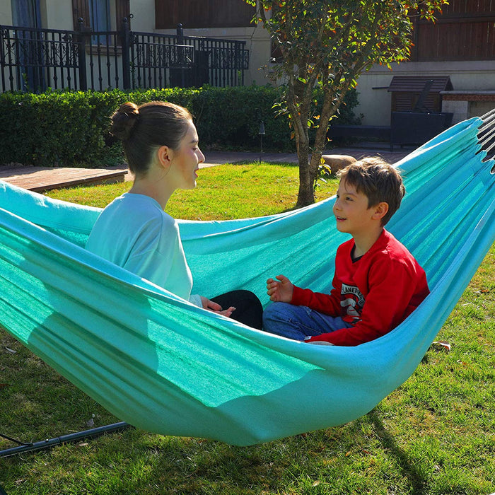 Hängematte, für 2 Personen, 210 x 150 cm, bis 300 kg belastbar, für Terrasse, Balkon, Garten, Outdoor, Camping, mit Transportbeutel, türkis