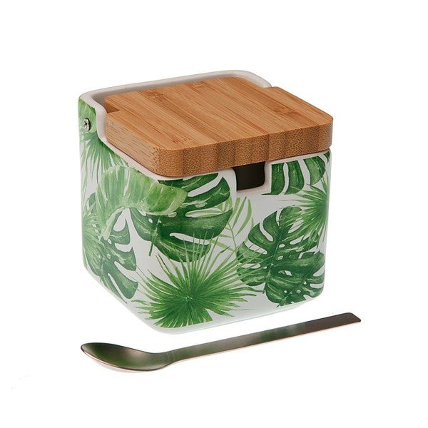 Zuckerdose New Leaves aus Keramik