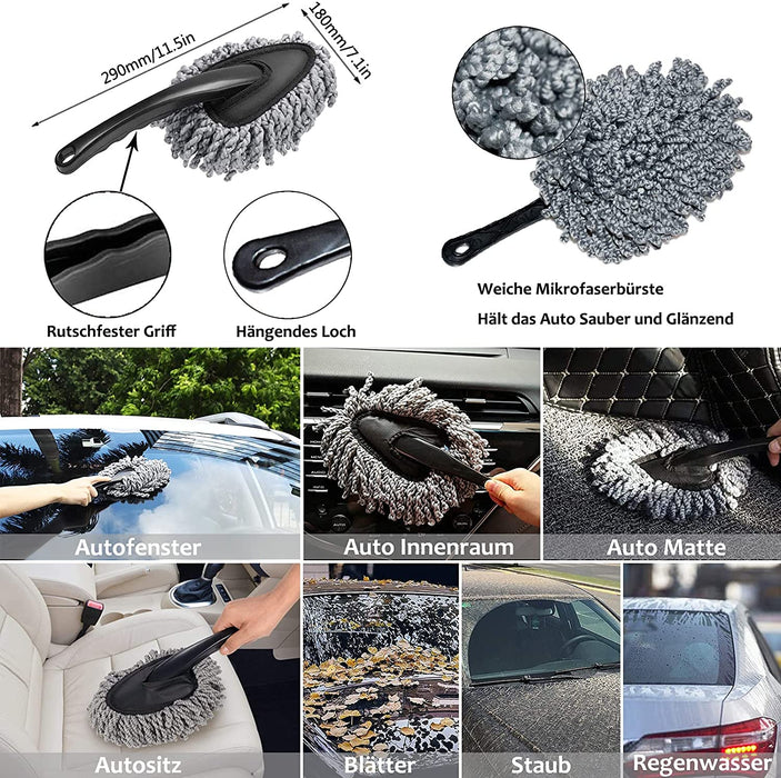 6er Auto Felgenbürste Alufelgen Set, Auto Reinigungsbürste Kit mit Mikrofaser Felgen Reinigung Bürste Reifenbürste Waschhandschuh Reinigungstücher Car