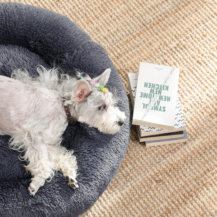 Hundebett, Katzenbett, weicher Plüsch, 60 cm, dunkelgrau