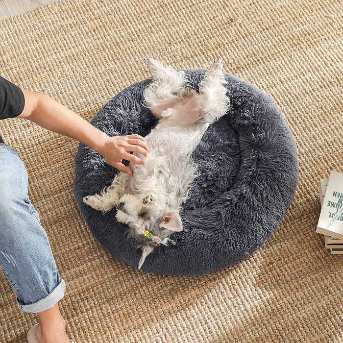 Hundebett, Katzenbett, weicher Plüsch, 60 cm, dunkelgrau