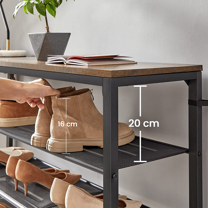 Schuhregal, Schuhablage, Schuhständer, 8 Ebenen, 7 Gitterablagen, für 32-40 Paar Schuhe, Aufbewahrungsregal, Flur, Schlafzimmer, Wohnzimmer