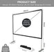 Leinwand Beamer mit Stand 100 Zoll Beamer leinwand Projektor leinwand Outdoor Indoor Filmleinwand 16: 9 Full-Set-Tasche für Heimkino, Camping und Freizeitveranstaltungen