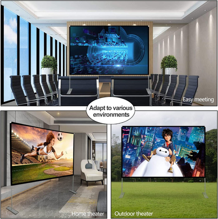 Leinwand Beamer mit Stand 100 Zoll Beamer leinwand Projektor leinwand Outdoor Indoor Filmleinwand 16: 9 Full-Set-Tasche für Heimkino, Camping und Freizeitveranstaltungen