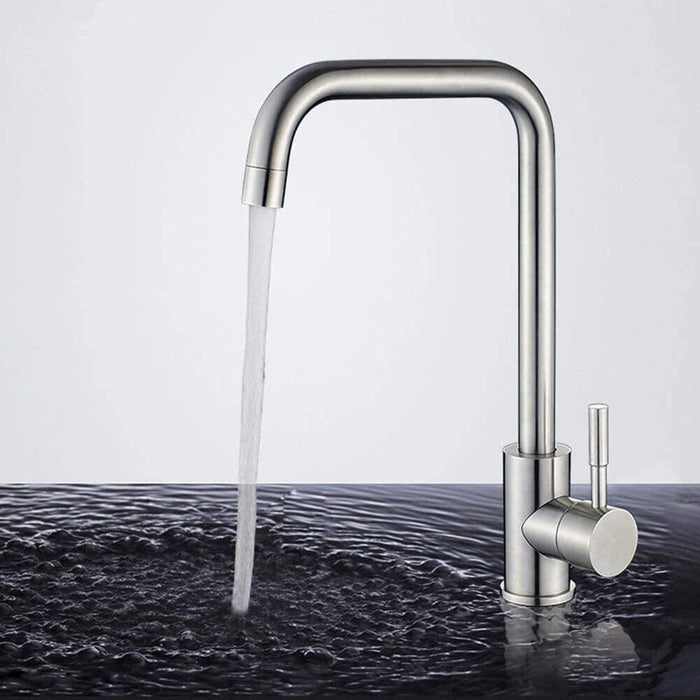 360° drehbar Küchenarmatur aus Edelstahl Wasserhahn Küche Armatur Einhebelmischer Spültischarmatur Mischbatterie Spüle Spültischbatterie Hochdruck