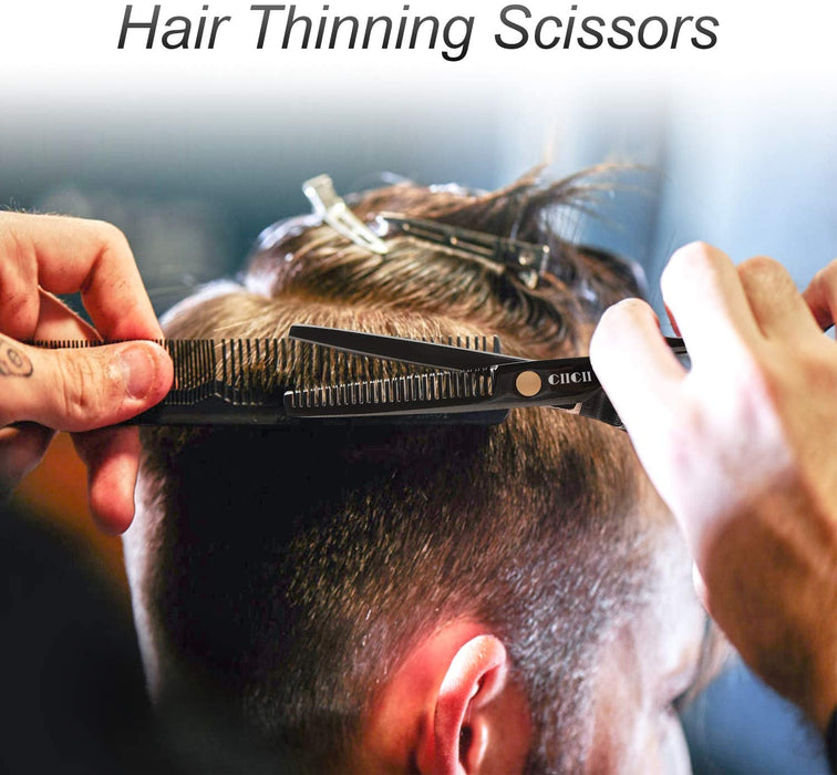 Haarschneideschere, CIICII Professionelle Haarschere Set (Friseurschere & Effilierschere) Haar Bart Trimmen Pflege Haustiere Familie Friseursalon